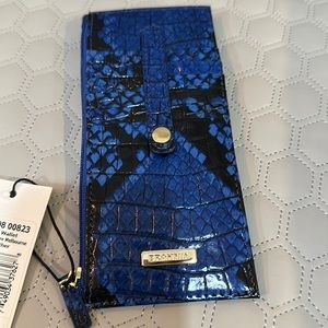 BRAHMIN CREDIT CARD 💳 WALLET - BLUE VIPER OMBRÉ MELBOURNE/ GENUINE LEATHER